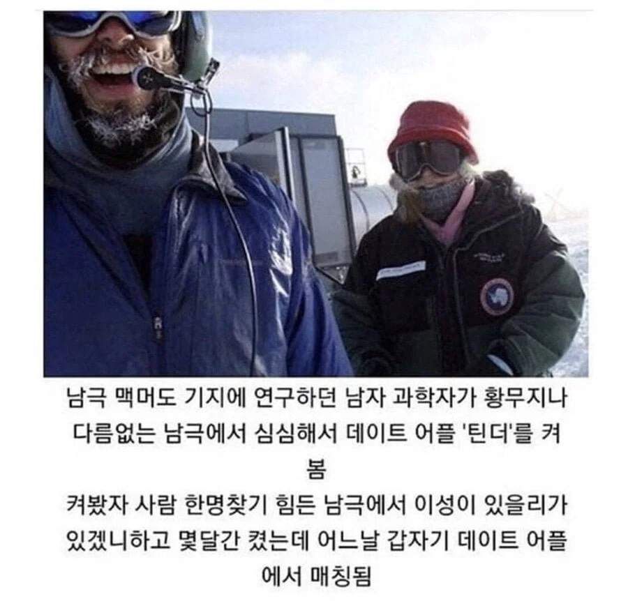 남극에서 데이트 어플 켜니 일어난 일