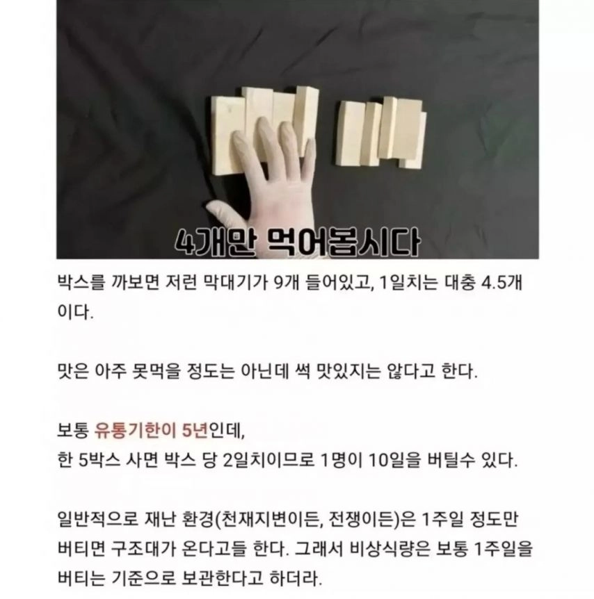 생존식량으로 다이제를 추천하는 이유