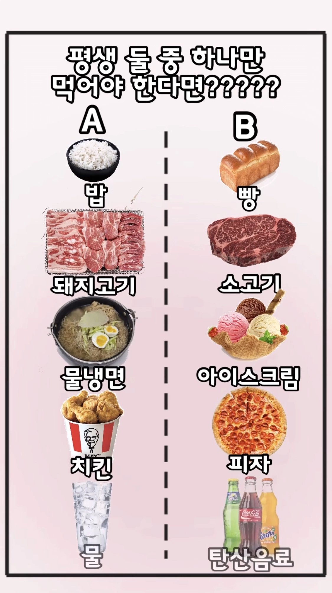 평생 둘 중 하나만 고른다면?