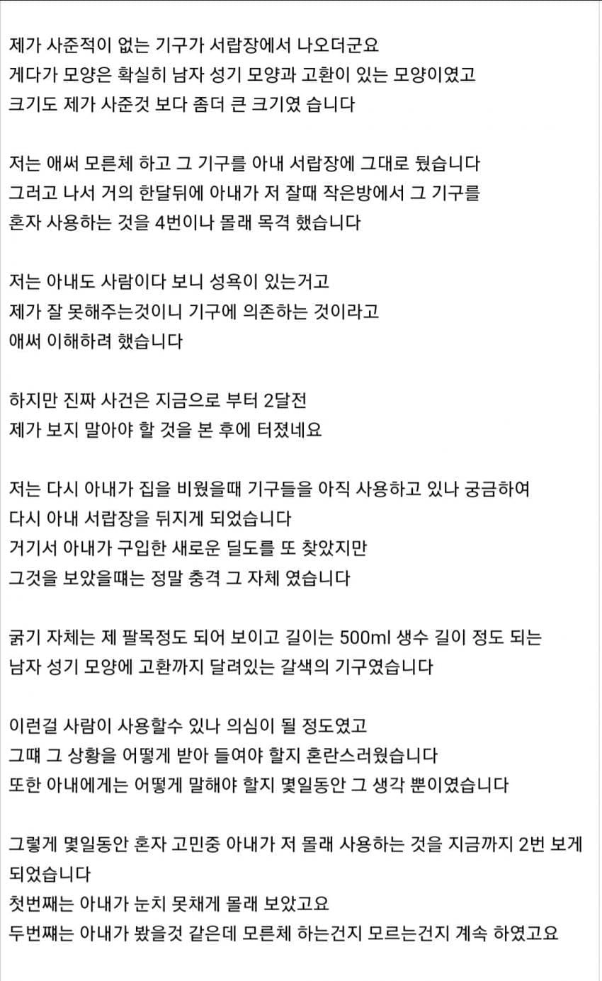 딜도에 빠진 와이프...  고민인 남편