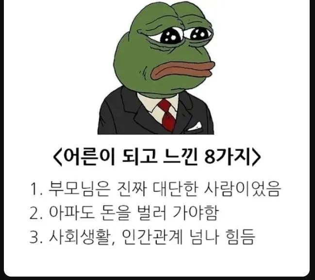 어른이 되고 느낀 8가지ㅜㅜ