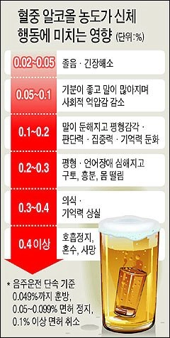 슈가 혈중알콜농도 어느정도인지 체감하기